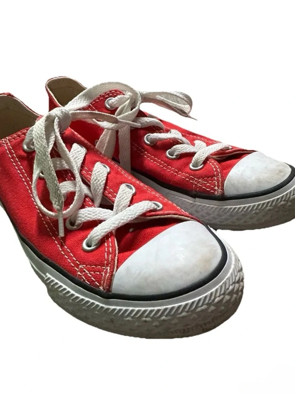 Kids Converse Red Low Top Sneakers Chuck Taylor Size 1